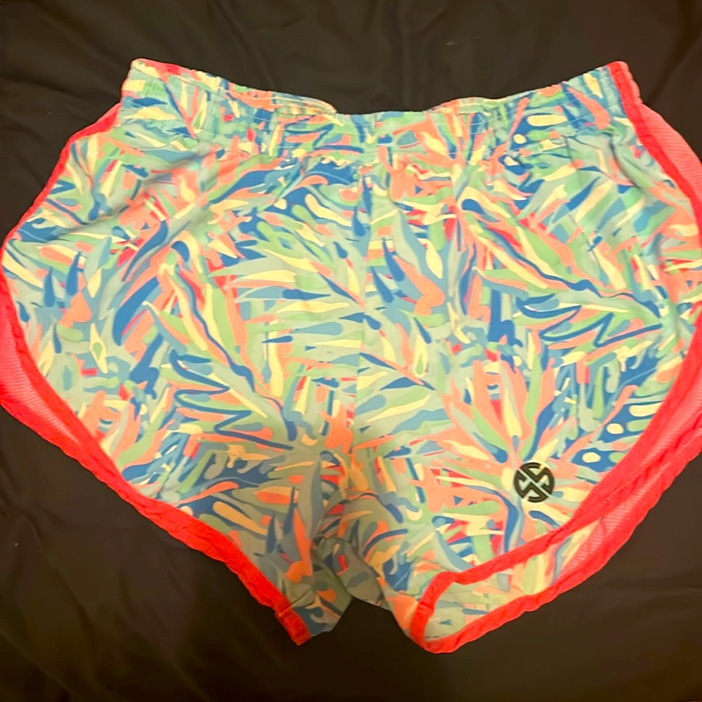 Shorts 
Simply southern 
Large 
Pink blue teal and white